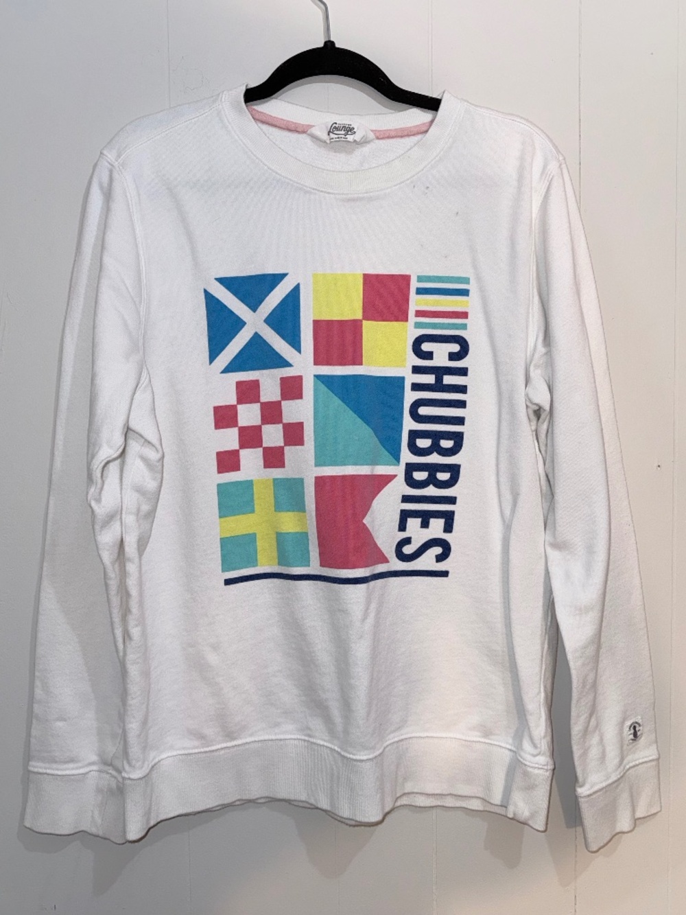 Chubbies Lounge White Graphic Crewneck Sweatshirt -  Large